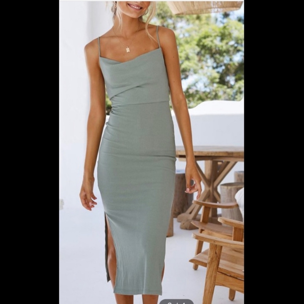 Maekoo Ribbed Midi Dress
